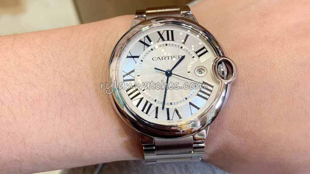 Cartier Ballon Bleu 42mm and 33mm wrist shot