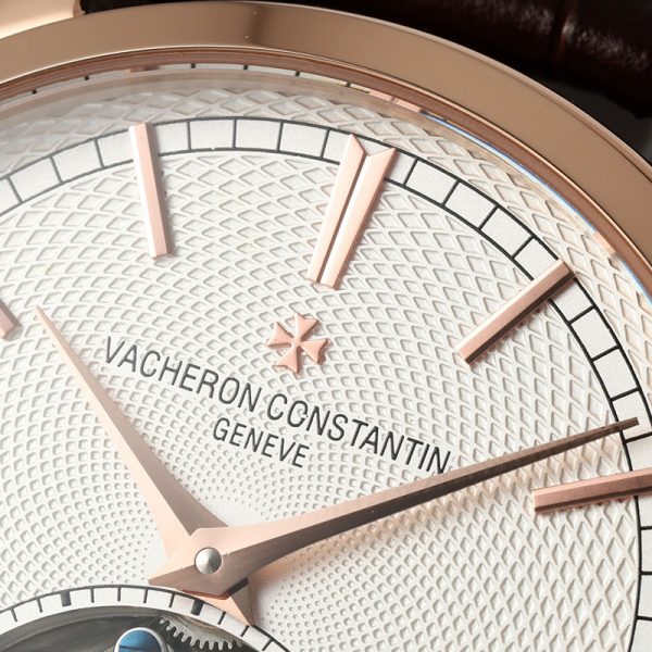 Vacheron Constantin Traditionnelle Tourbillon Rose Gold Case Brown Strap Clone 41mm (Copy)