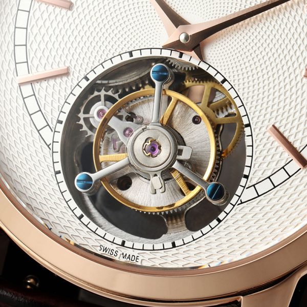 Vacheron Constantin Traditionnelle Tourbillon Rose Gold Case Brown Strap Clone 41mm (Copy)