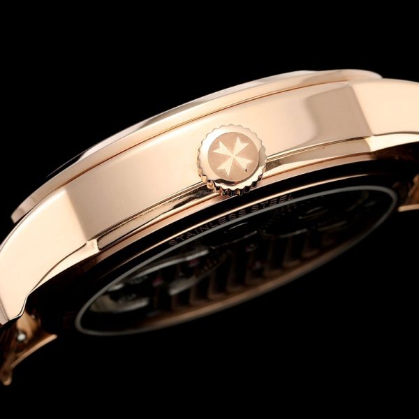 Vacheron Constantin Traditionnelle Tourbillon Rose Gold Case Brown Strap Clone 41mm (Copy)