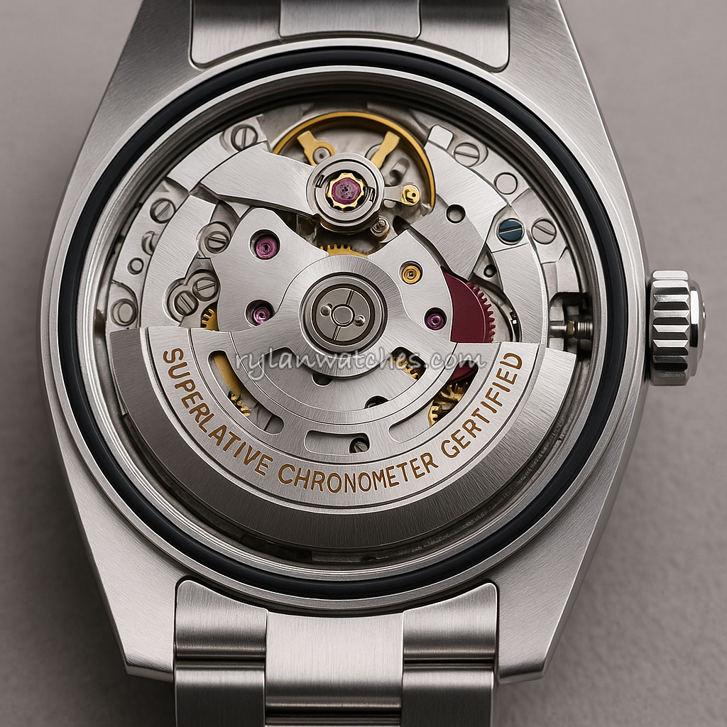 close-up view of mechanical movement inside super clone watch showing precision craftsmanship and customs risk relevance 