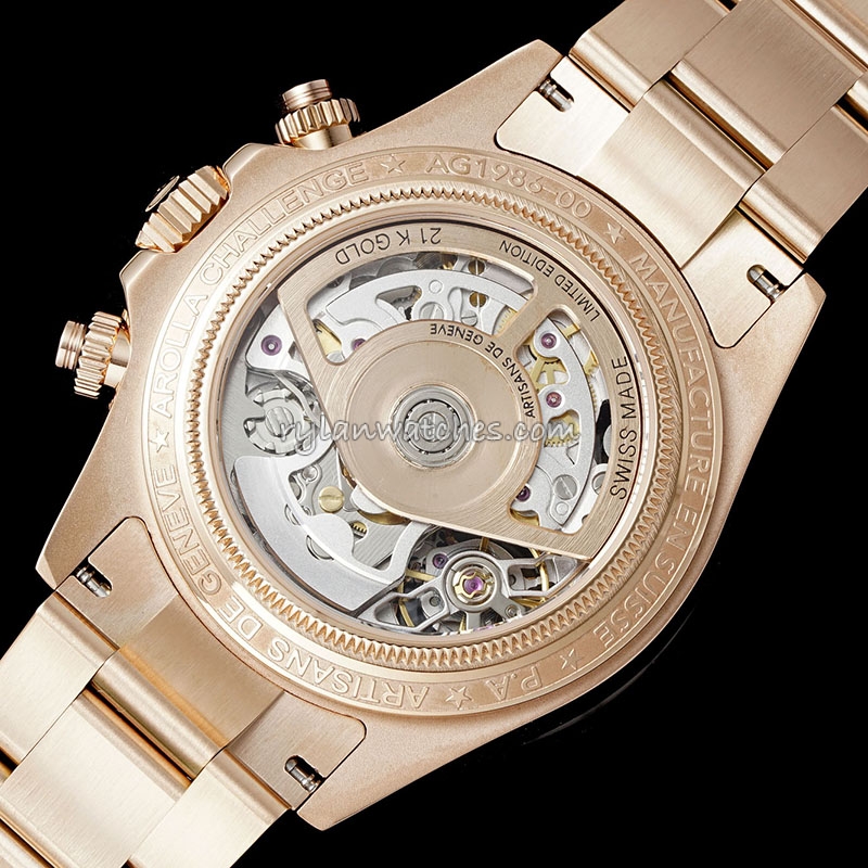 Rolex Daytona Skeleton ADG Rose Gold Bezel Clone 40mm