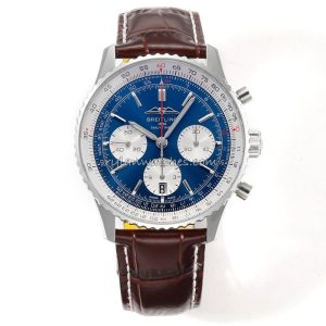 Breitling Navitimer Blue Dial Chronograph Super Clone Watch Steel Bracelet