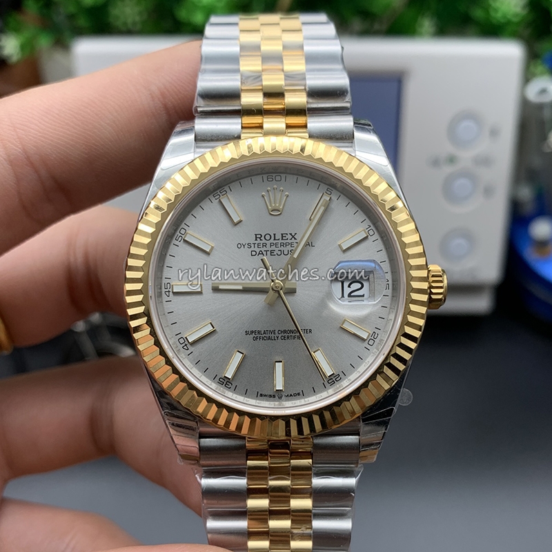 Rolex Datejust 41 super clone two tone jubilee bracelet watch