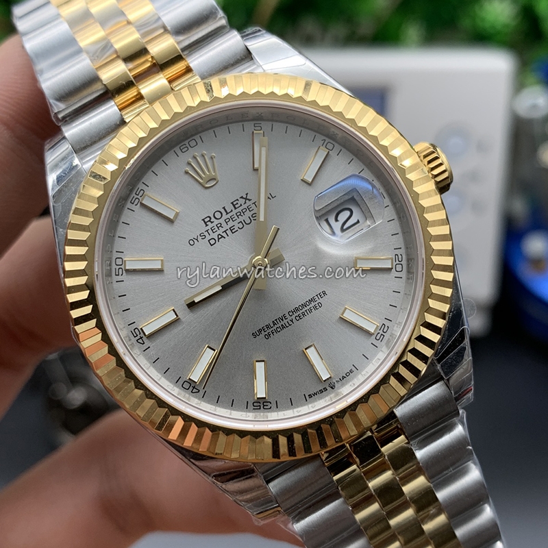 Rolex Datejust 41 super clone two tone jubilee bracelet watch
